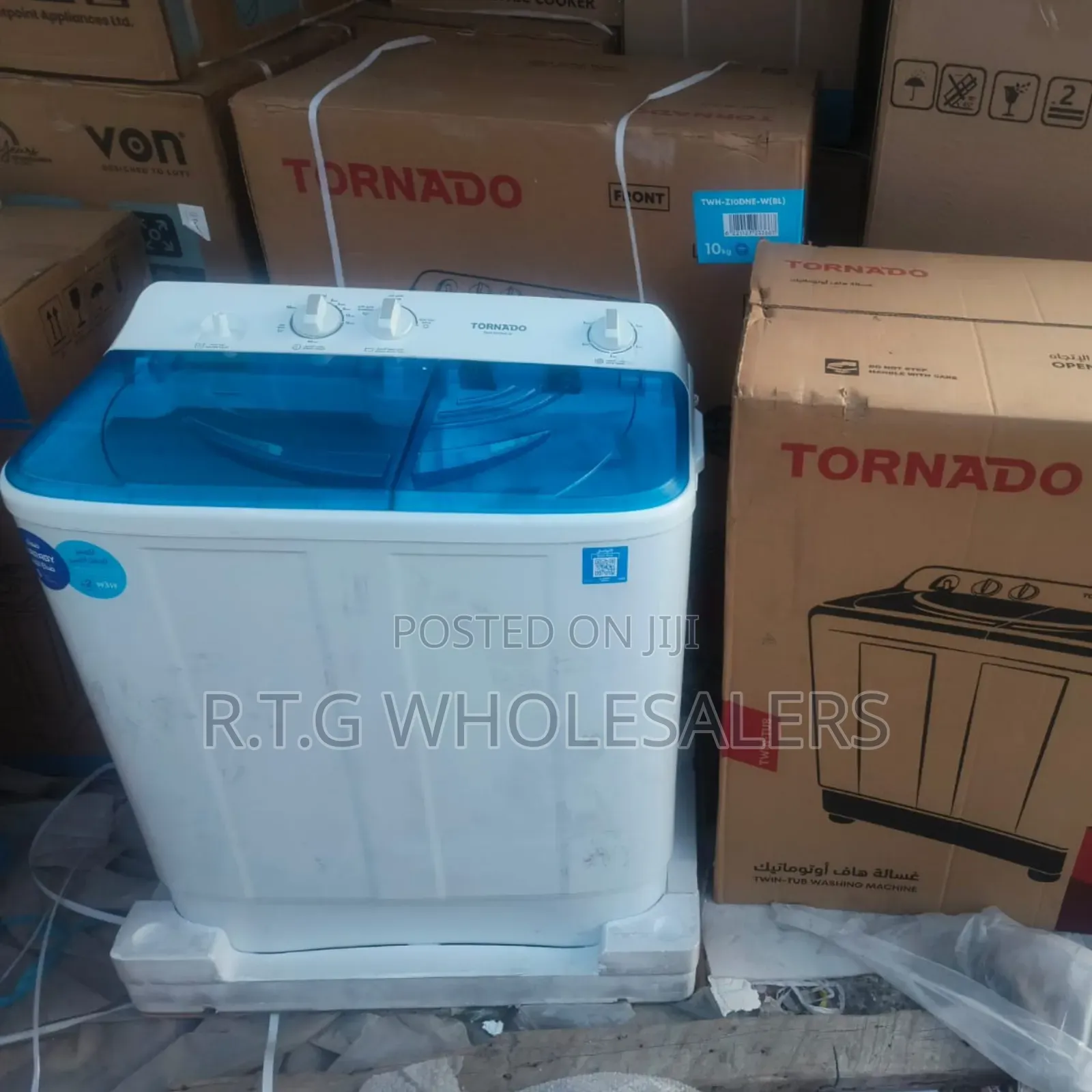 Tornado 10kg Twin Tub Top Load Washer Spin Dryer