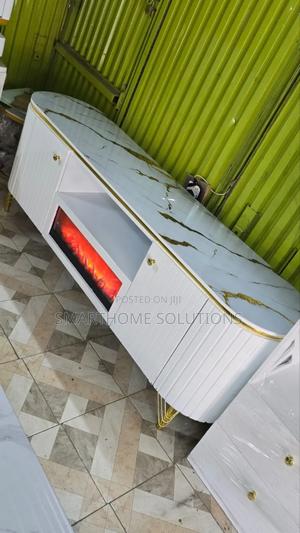 Modern Executive Tv Stand With  A Functional Fire Place - thumbnail 2