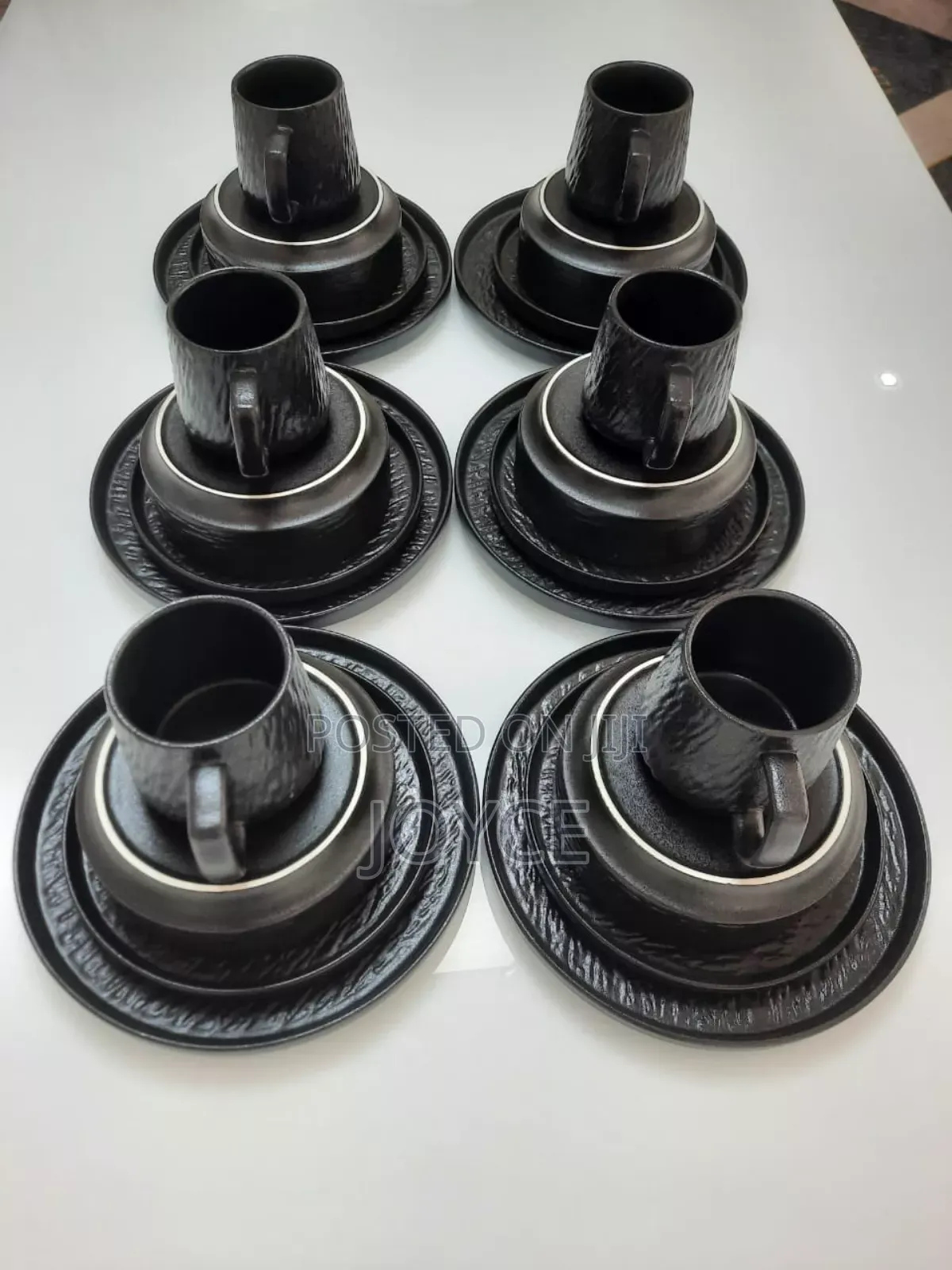 24 PCS Black Ceramic Dinner Set