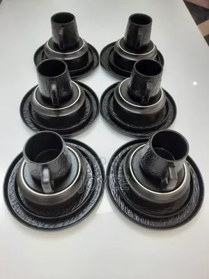 24 PCS Black Ceramic Dinner Set