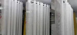 Washable Striped White Sheer Curtains for Hotels and Home Windows