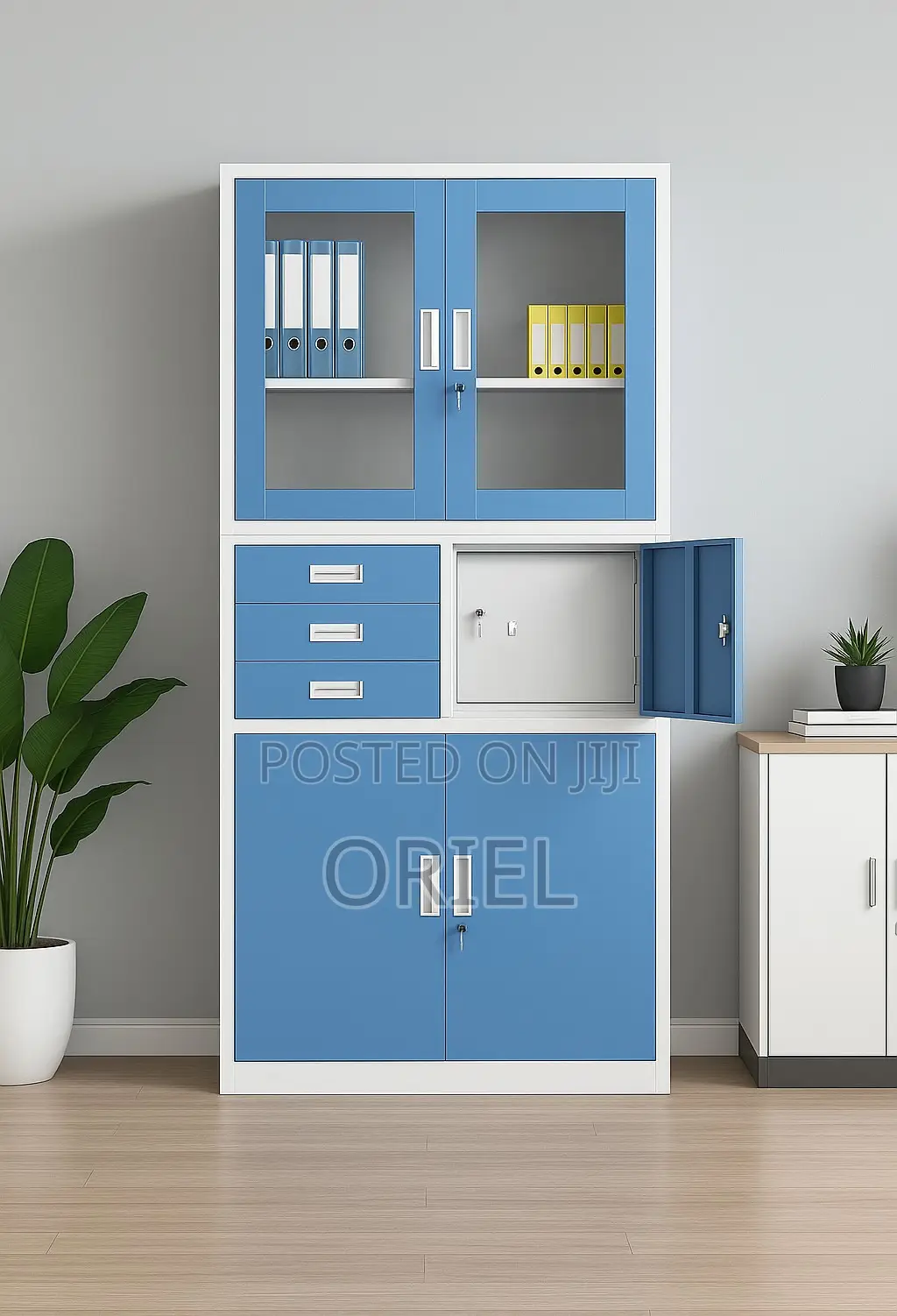 Office Cabinet : Blue Executive Storage Office Cabinet With Safe