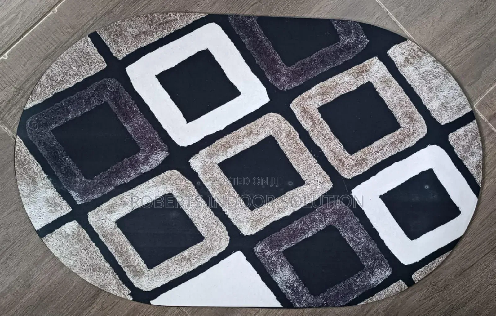 3d Embossed Oval Shaped Floor Mat-Anti Slip
