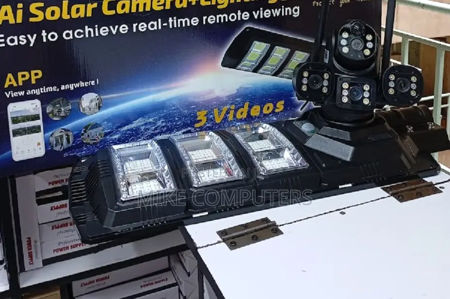 Wireless-V380 4g CCTV Solar Camera With Solar Floodlights