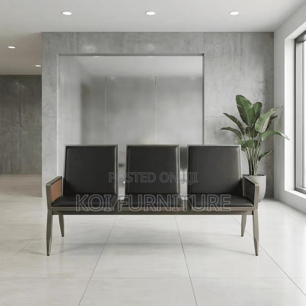 Office Bench; Three Seaters Reception Area Bench With Armrest - thumbnail 2