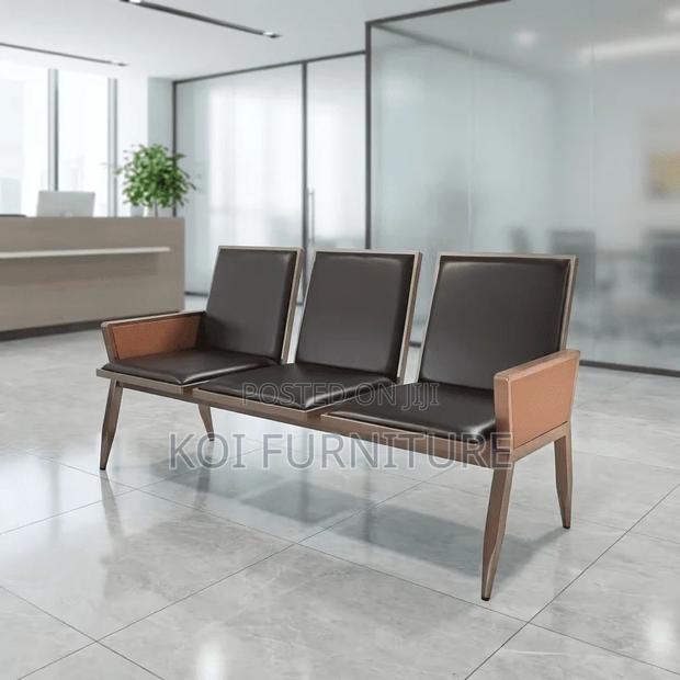 Office Bench; Three Seaters Reception Area Bench With Armrest - thumbnail 3