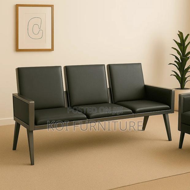 Office Bench; Three Seaters Reception Area Bench With Armrest - thumbnail 6