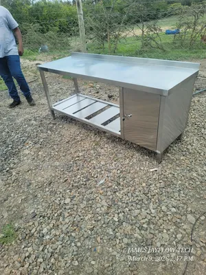 Working Table With Lockable Shelf