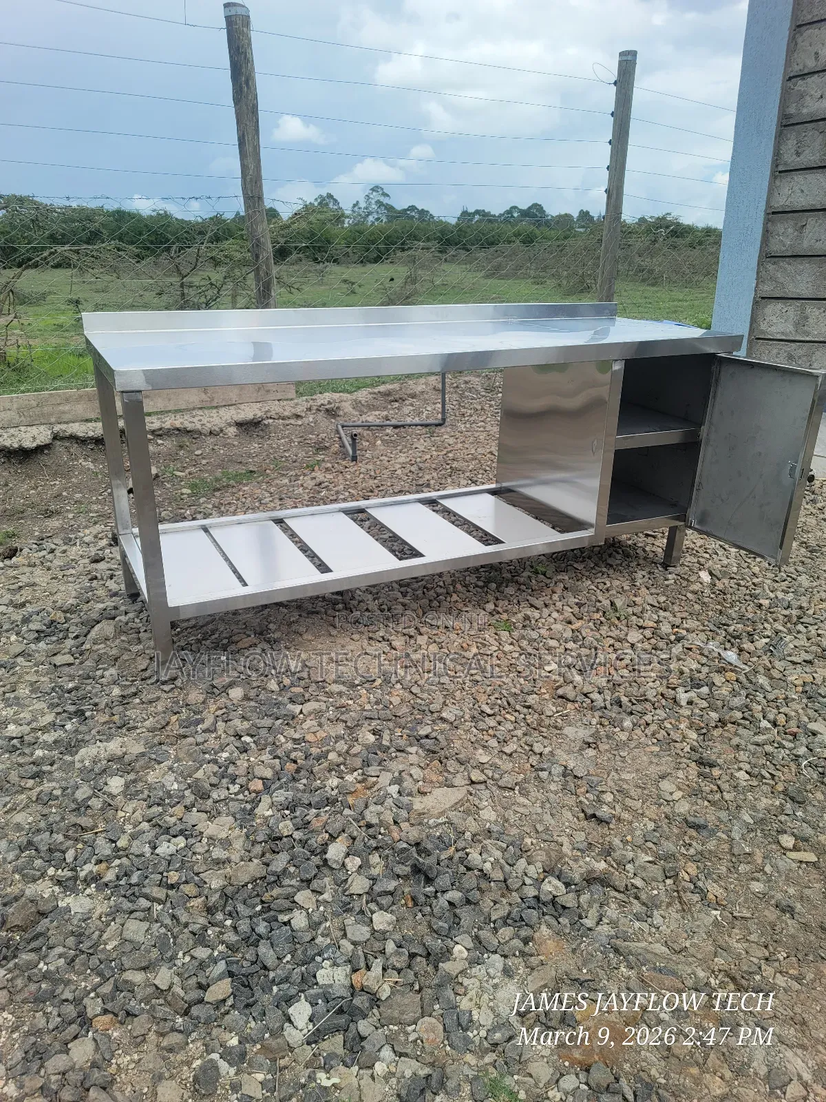 Working Table With Lockable Shelf