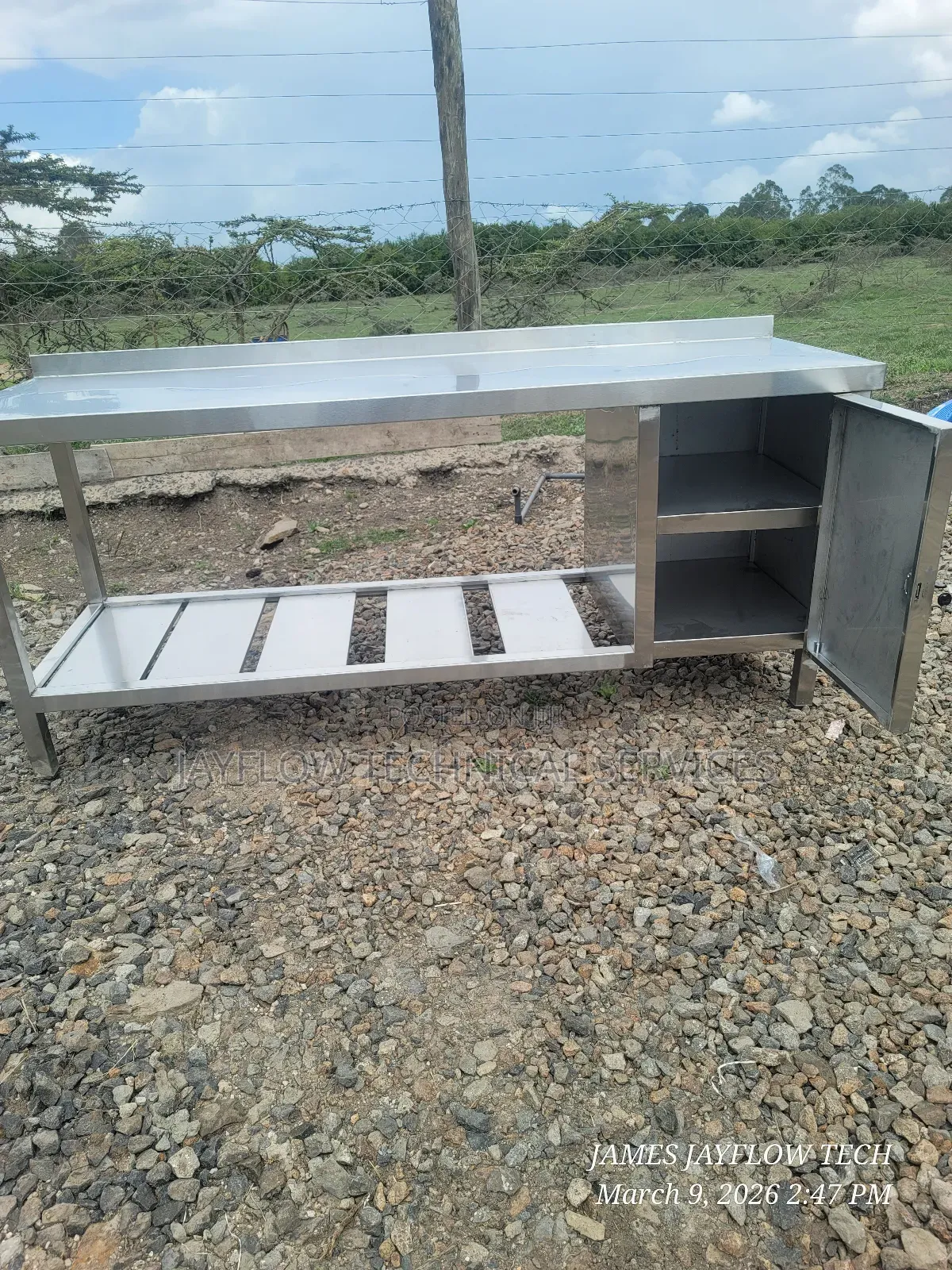 Working Table With Lockable Shelf