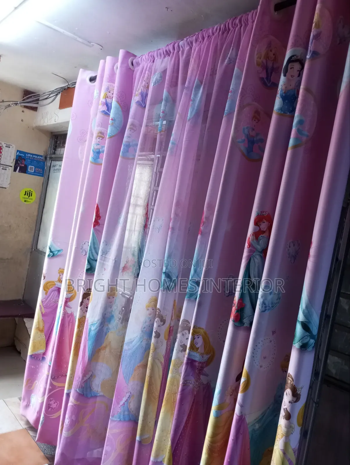 Princess Cartoon Themed Kids Curtain and It's Matching Sheer