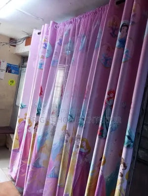 Princess Cartoon Themed Kids Curtain and It's Matching Sheer