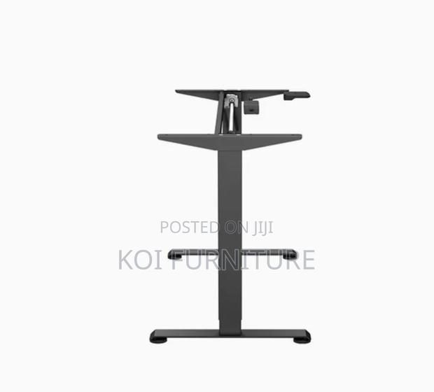Office Desk; 1.2m Brown Electric Height Adjustable Height Desk - thumbnail 2