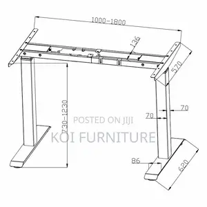 Office Desk; 1.2m Brown Electric Height Adjustable Height Desk