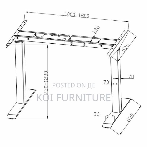 Office Desk; 1.2m Brown Electric Height Adjustable Height Desk - thumbnail 3