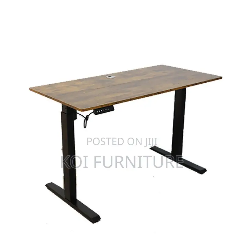Office Desk; 1.2m Brown Electric Height Adjustable Height Desk