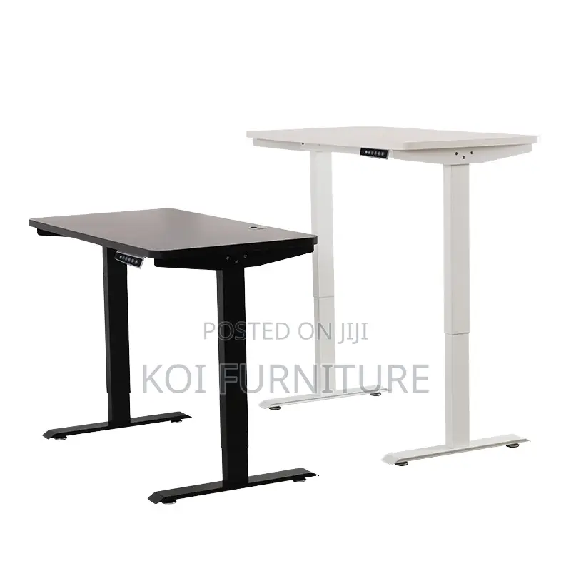 Office Desk; 1.2m Brown Electric Height Adjustable Height Desk