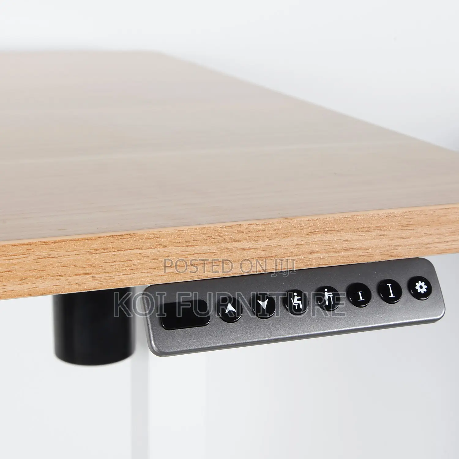 Office Desk; 1.2m Brown Electric Height Adjustable Height Desk