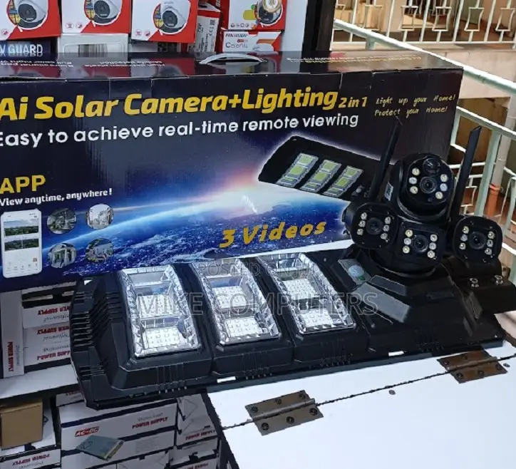 4g CCTV Solar PTZ Camera With 450watts Solar Floodlight