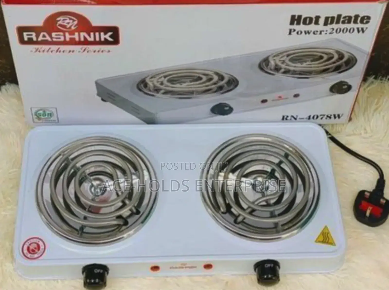 2 Coil Burner Hotplate - Rashnik Electric Cooker (2000w)