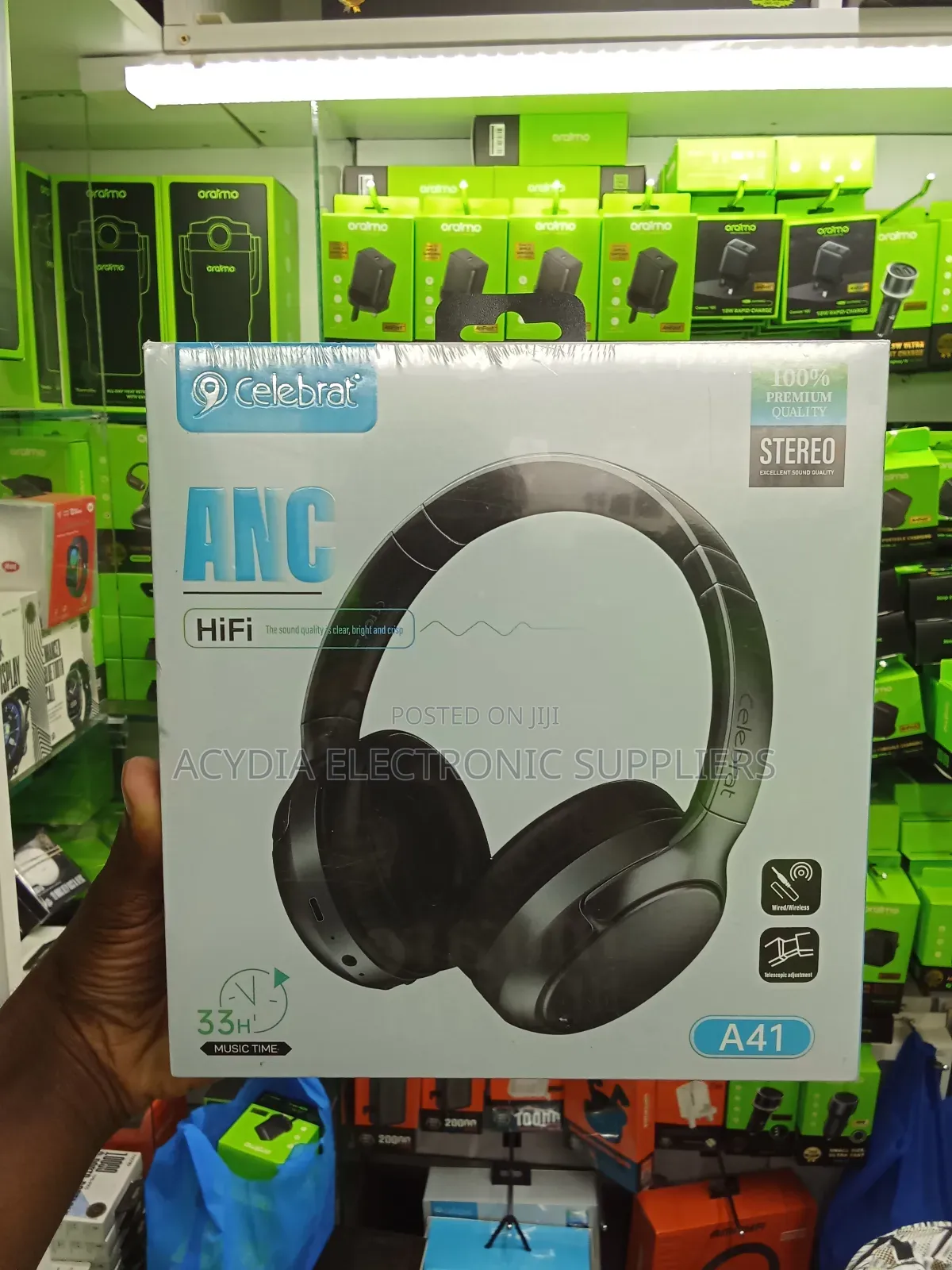 Celebrat A41 Wireless Headphones With Anc, 33 Hours Long Playtime