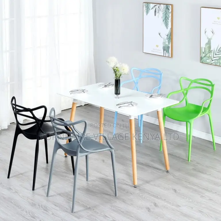 Dining Chair; Curved Back Plastic Dining Chair