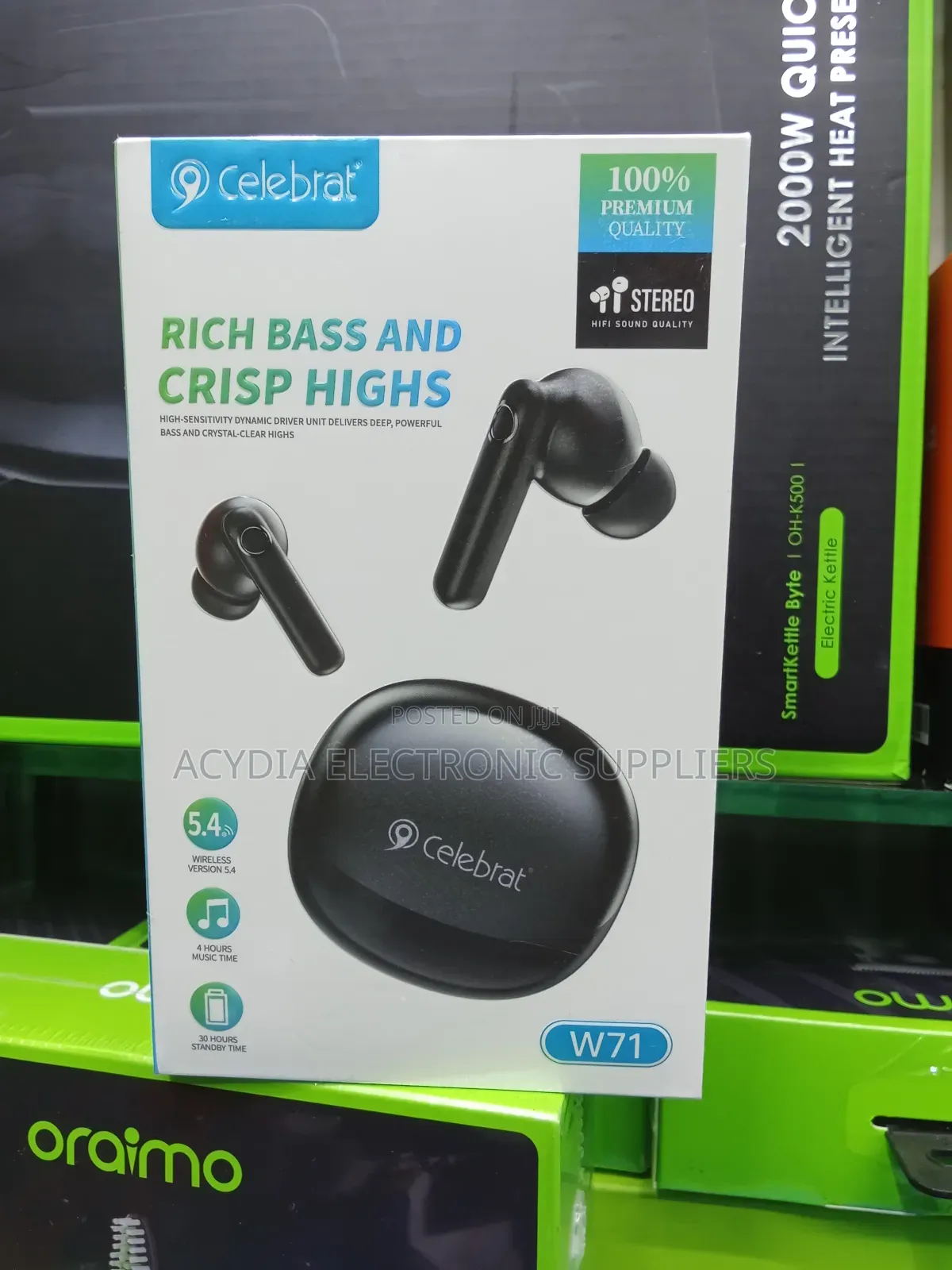 Celebrat W71 Bluetooth Earbuds,34 Hours Long Playtime