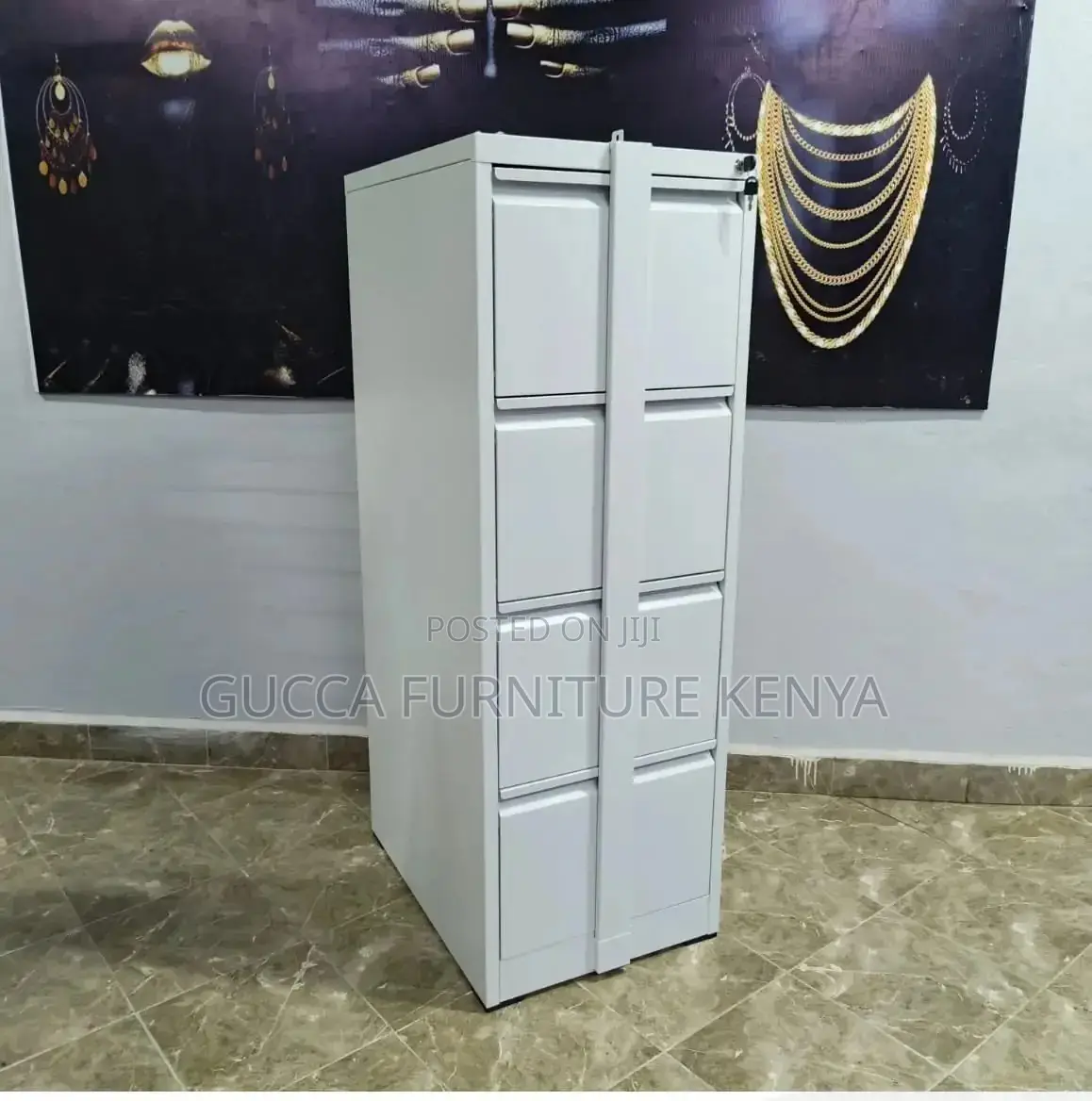 4-drawer's Steel Filling Cabinet With Bar