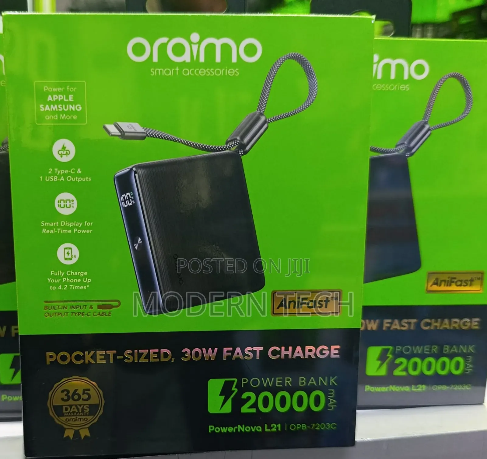 Oraimo Powernova L21 20000mah Fast Charging Power Bank