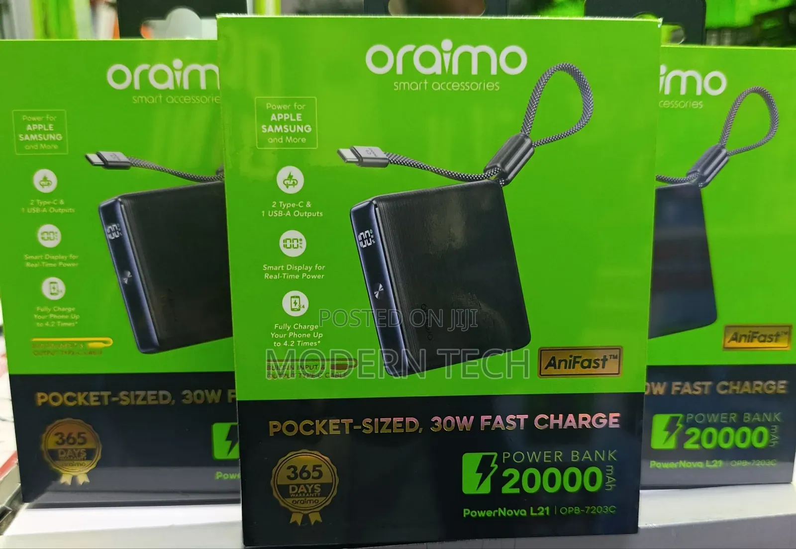 Oraimo Powernova L21 30w Fast Charge Power Bank