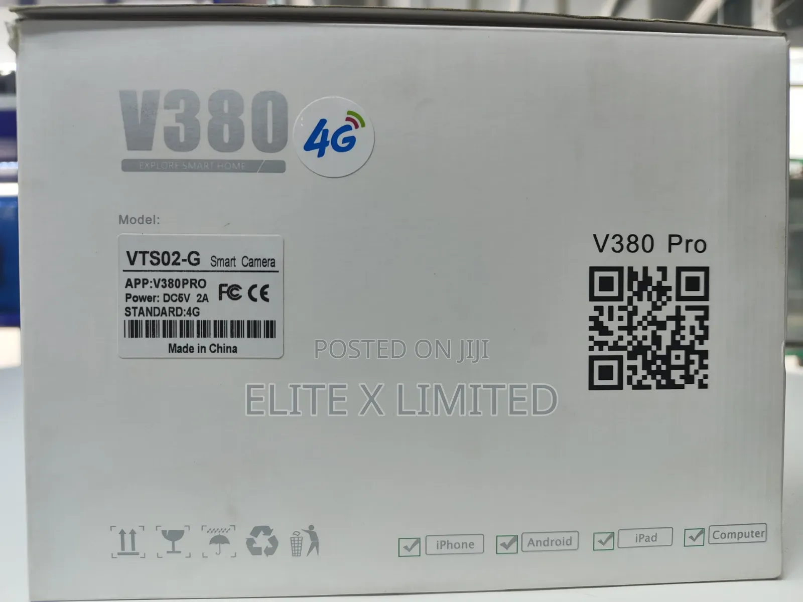 Smart Net Camera V380 Pan Tilt Zoom (Ptz) With Remote Viewing