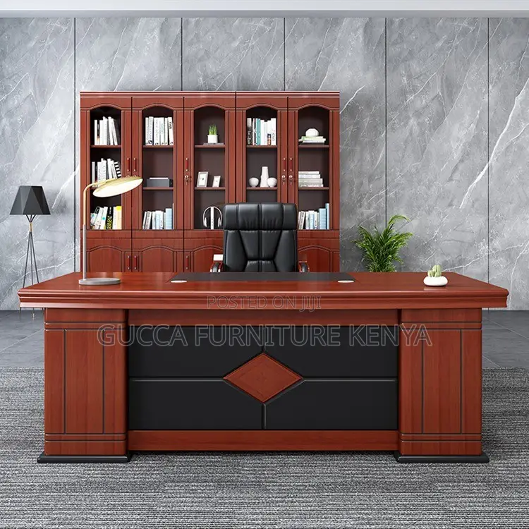 160cm Executive Mahogany L-shaped Table