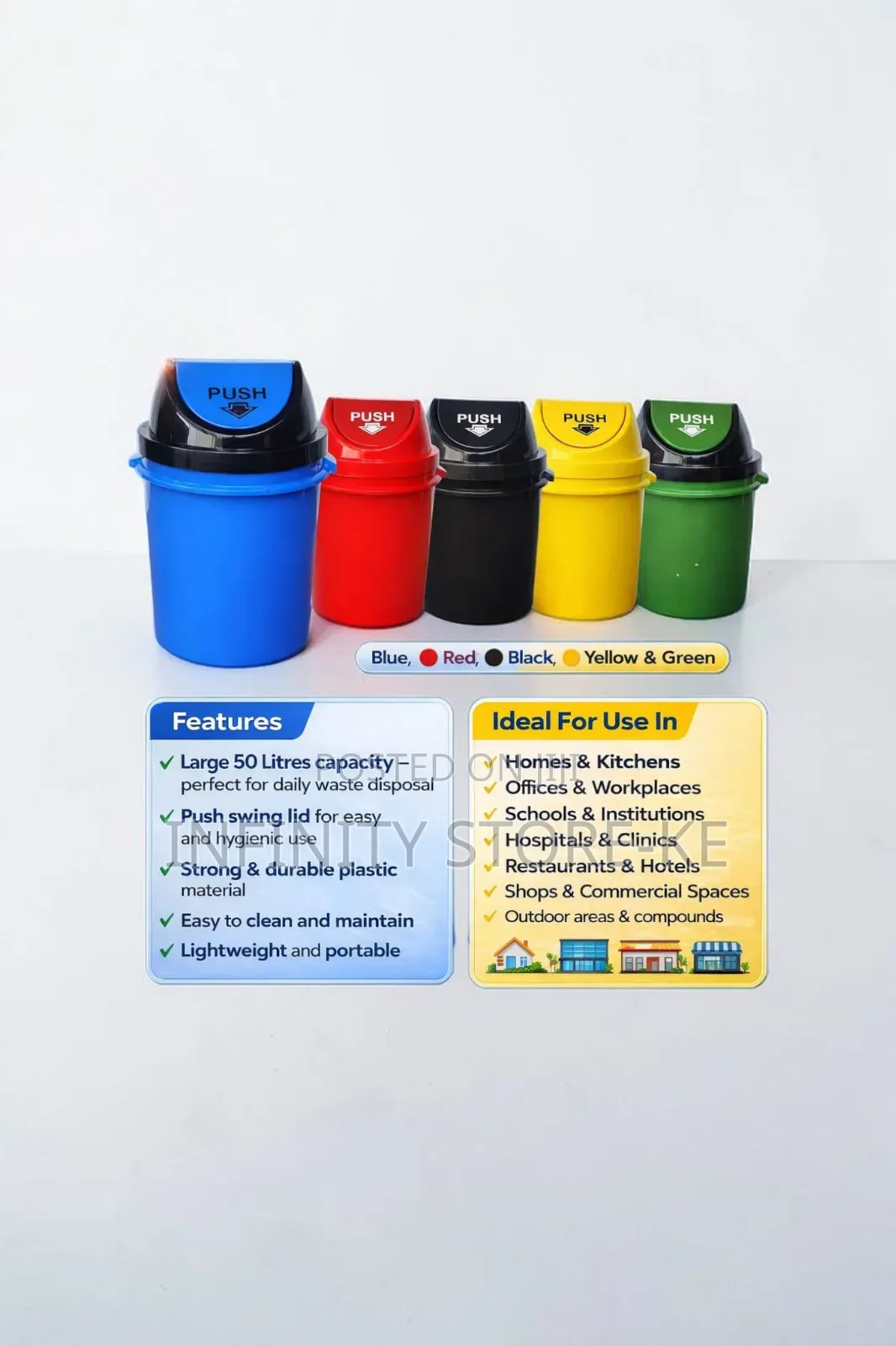 Kenpoly Swing Bin 50 Litres /Swing Bin