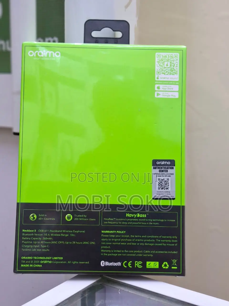 Oraimo Necklace 5 30db Noise Cancellation Call Vibration Neckband