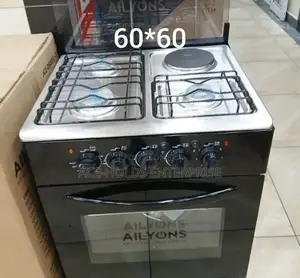 Ailyons 60*60 Standing Gas Cooker 3g, 1 Hot Plate With Electric Oven