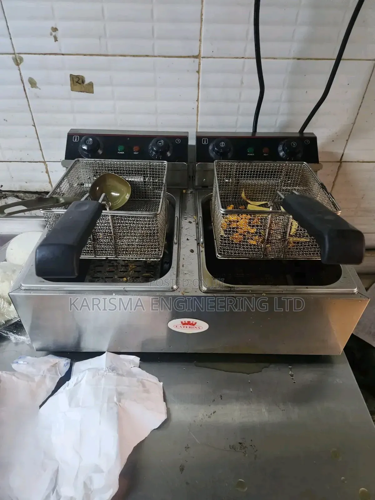 Commercial Double Tank Electric Deep Fryer.