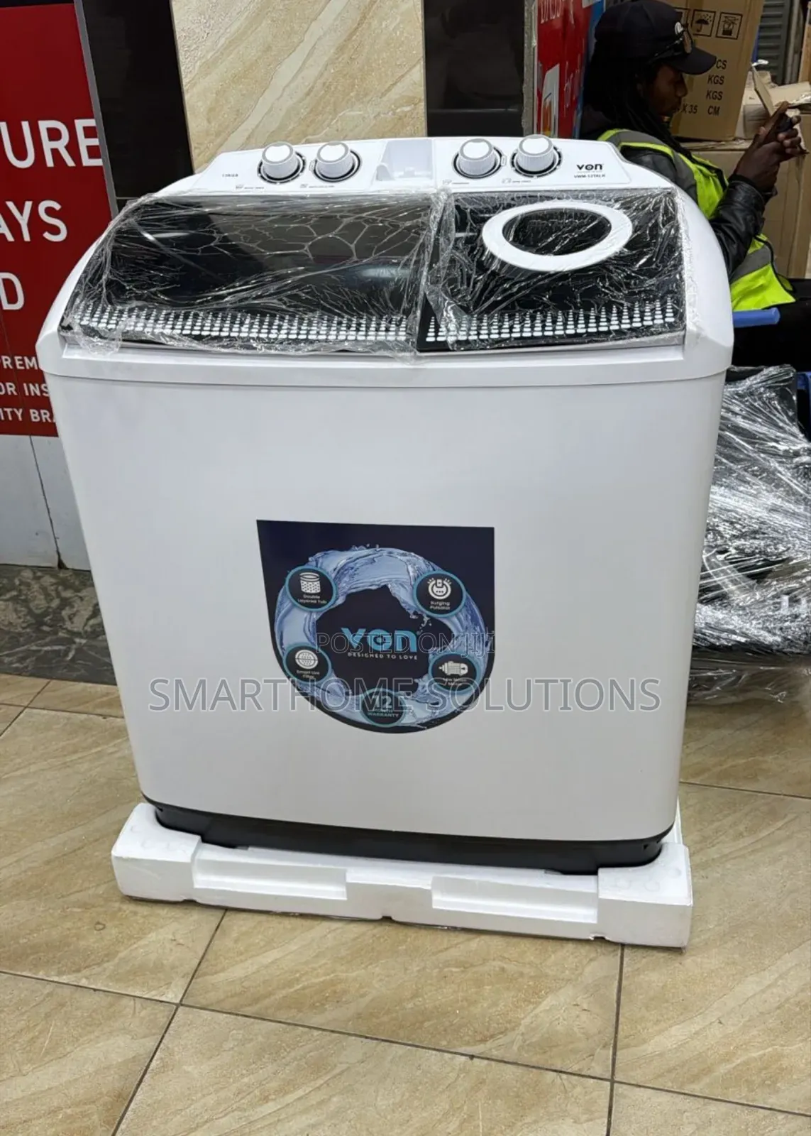 Von 13kgs Twin Tub Washing Machine -white