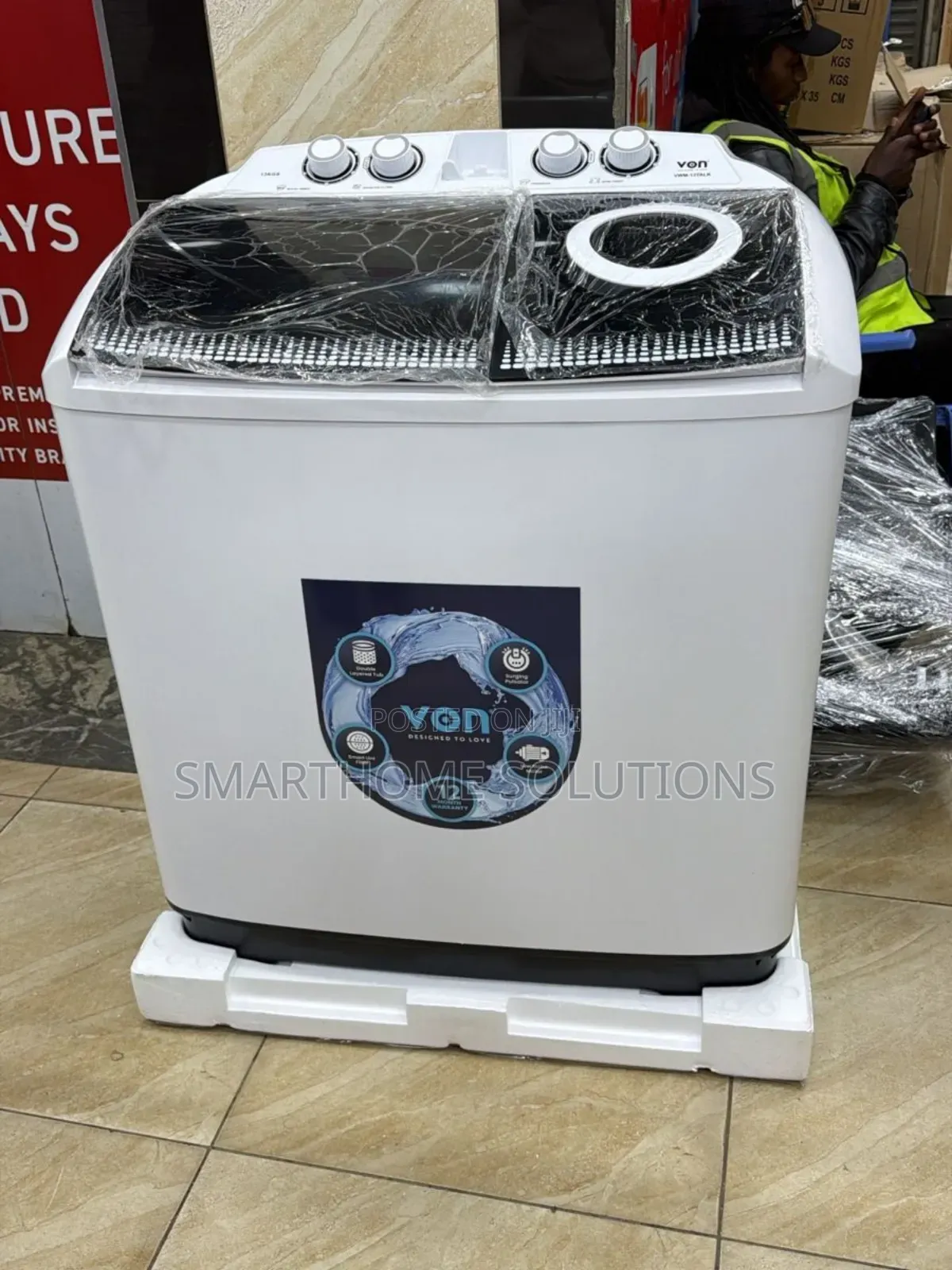 Von 13kgs Twin Tub Washing Machine -white