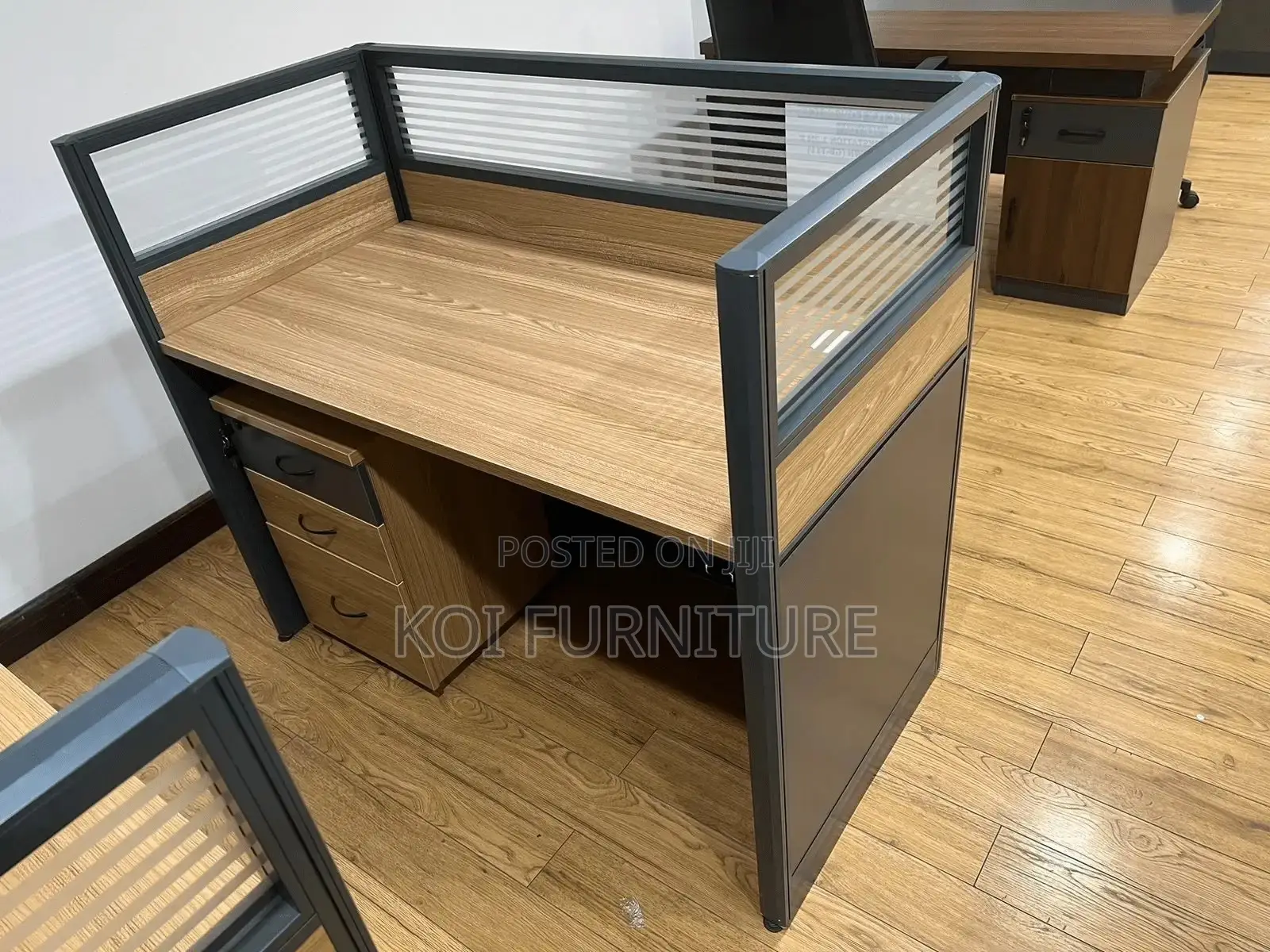 Office Workstations; One User MDF Executive Office Workstation Desk