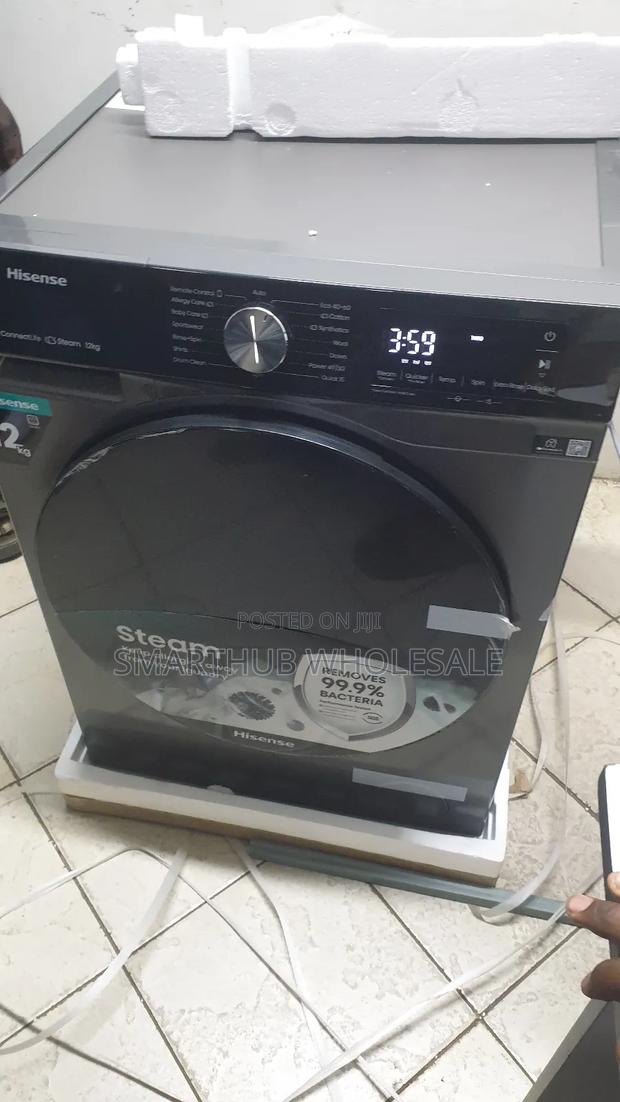Hisense Wf3s1243bt Front Load Washing Machine, 12kg - Silver - main view