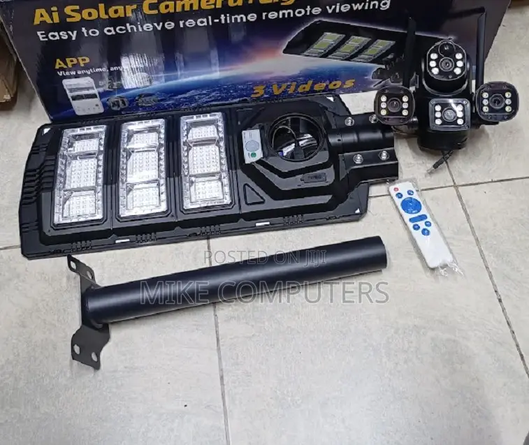 450watts Solar Floodlight With 4g Triple Lens Solar PTZ Camera