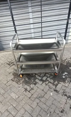 Stainless Steel Hospital Trolley With 3tier