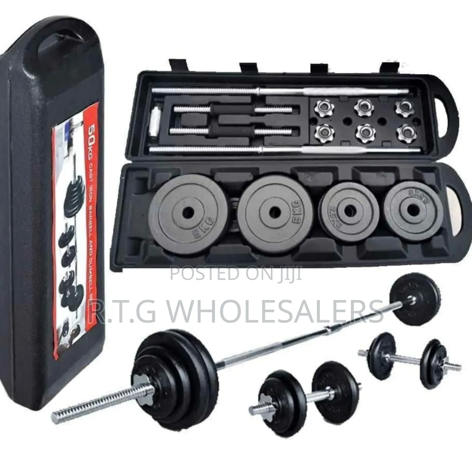 York 50 Kg Dumbbell Set With Barbell – Strength Training Kit