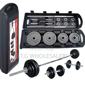 York 50 Kg Dumbbell Set With Barbell – Strength Training Kit