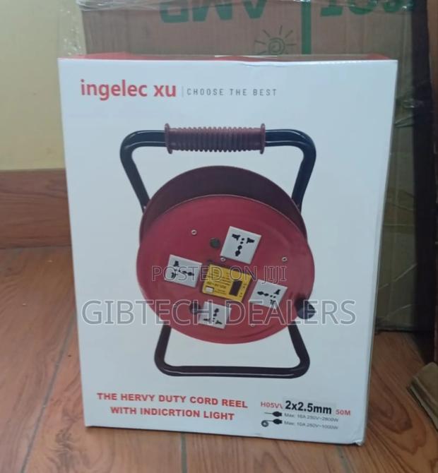 Ingelex Xu 50m 2.5mm Power Cable Extension Reel With 4 Sockets