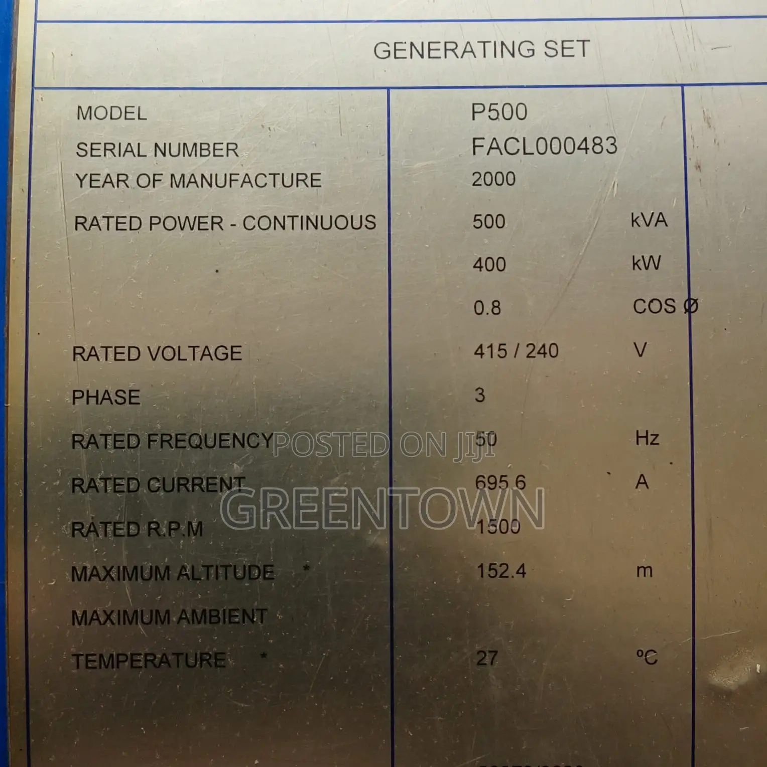 500 Kva Perkins Open Type Generator – Heavy Duty Industrial Genset