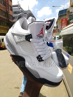 Jordan 4 Black and White Trendy Sneakers