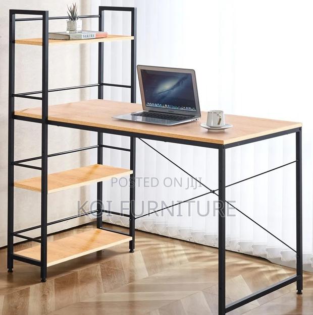 Office Desk; Modern Console Home Office Computer Desk With Shelves