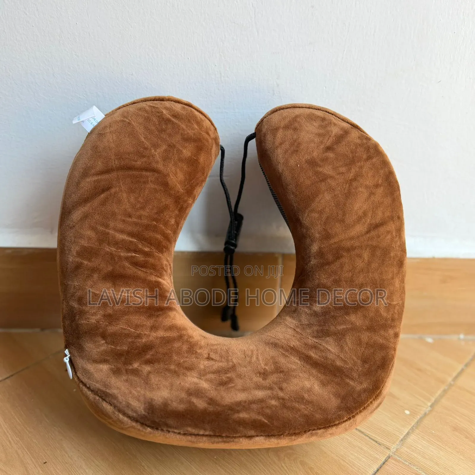 Ergonomic Neck Pillow Memory Foam Travel Compressable Brown Color