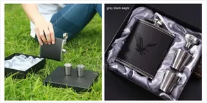 Black*Hip Whisky Bottle.Comes in a Nice Package and With Two Tot Cups.